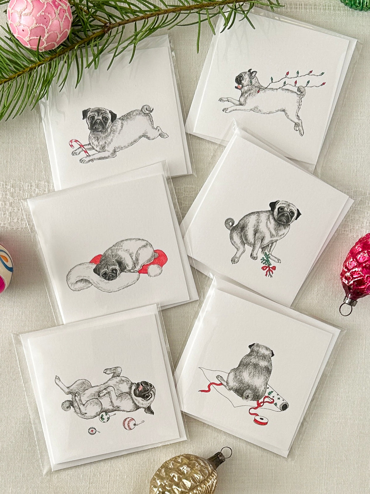Brutus the Pug — Boxed Christmas Card Collection